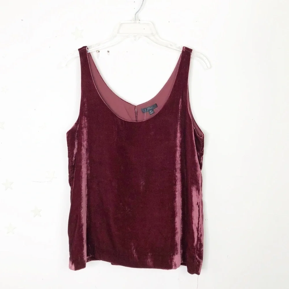 J Crew burgundy velvet top
